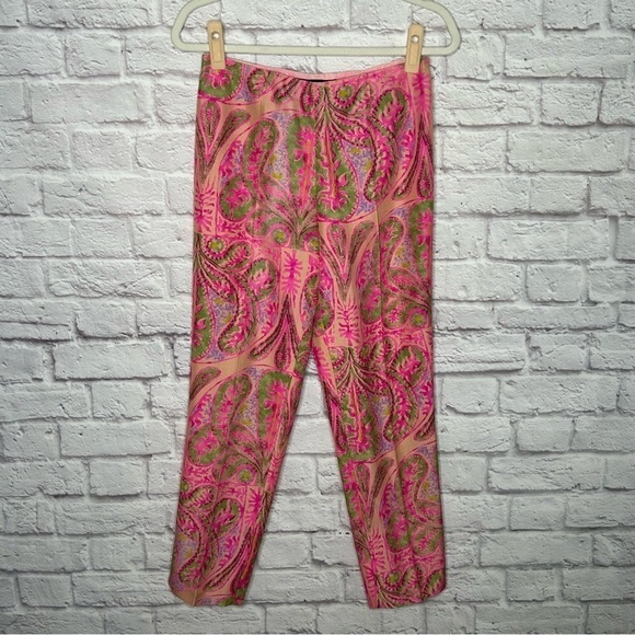 Ralph Lauren Black Label Paisley Print Silk Trousers - Picture 4 of 15